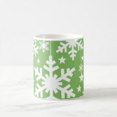 Schneeflocken und Sterne Tasse, grün Kaffeetasse (Mittel)