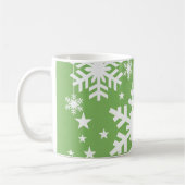 Schneeflocken und Sterne Tasse, grün Kaffeetasse (Links)