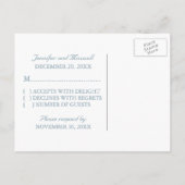 Schneeflocken und Sterne UAWG Postkarte, blau Einladungspostkarte (Rückseite)