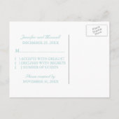 Schneeflocken und Sterne UAWG Postkarte, Grau Einladungspostkarte (Rückseite)