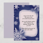 Schneeflocken und Sterne Weihnachts-Party Einladung (Vorne/Hinten)