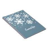 Schneeflocken und Sternen-Notebook, blau Notizblock (Rechte Seite)
