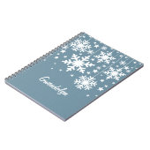Schneeflocken und Sternen-Notebook, blau Notizblock (Linke Seite)