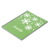 Schneeflocken und Sternen-Notebook, grün Notizblock (Linke Seite)