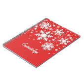 Schneeflocken und Sternen-Notebook, rot Notizblock (Linke Seite)