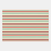 Schneeflocken und Streifen Geschenkpapier Set (Vorderseite 3)