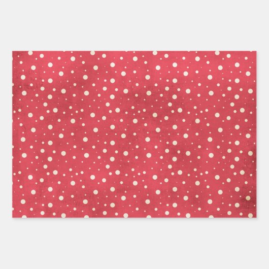 Schneeflocken und Streifen Geschenkpapier Set (Vorderseite 2)