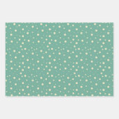 Schneeflocken und Streifen Geschenkpapier Set (Vorderseite)