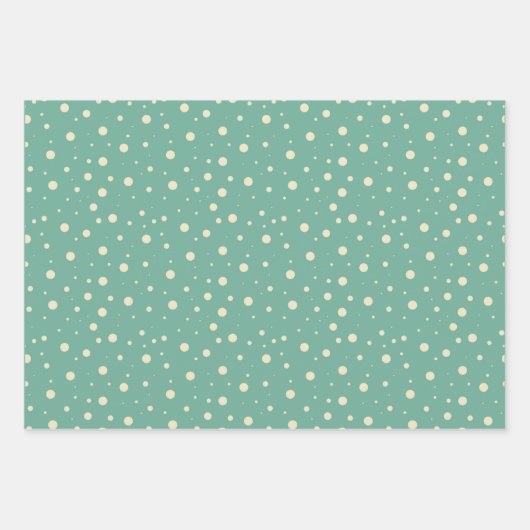 Schneeflocken und Streifen Geschenkpapier Set (Vorderseite)