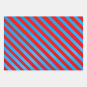 Schneeflocken und Streifen Rot und Blau Weihnachte Geschenkpapier Set (Vorderseite 3)