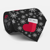 Schneeflocken und Strumpf Name Funny Christmas Krawatte (Gerollt)