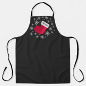 Schneeflocken und Strumpf Name Funny Christmas Schürze (Vorderseite)