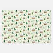 Schneeflocken und Tannenbäume, Papier (Vorderseite)