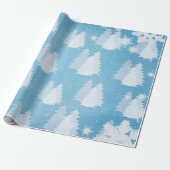 Schneeflocken und verschneite Bäume Umschlagpapier Geschenkpapier (Ungerollt)
