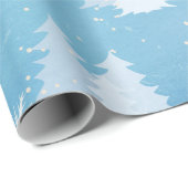 Schneeflocken und verschneite Bäume Umschlagpapier Geschenkpapier (Rolleneckpunkt)
