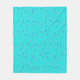 Schneeflocken und Vögel_aqua Fleecedecke