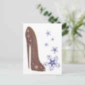 Schneeflocken und Weihnachten Stiletto Schuhputze (Stehend Vorderseite)