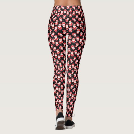 Schneeflocken und Weihnachts-Schwarzes Weihnachtsf Leggings (Rückseite)