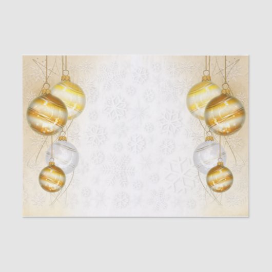 Schneeflocken und Weihnachtsbälle Seidenpapier (Vorderseite)