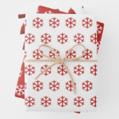 Schneeflocken und Weihnachtsbaummuster Geschenkpapier Set (Beispiel)