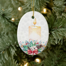 Schneeflocken und Weihnachtsdekoration Keramik Ornament