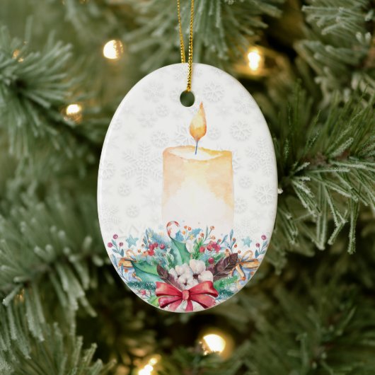 Schneeflocken und Weihnachtsdekoration Keramik Ornament (Baum)