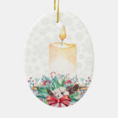 Schneeflocken und Weihnachtsdekoration Keramik Ornament (Hinten)
