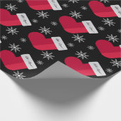 Schneeflocken und Weihnachtsgebäck Strumpf Name Wr Geschenkpapier (Ecke)