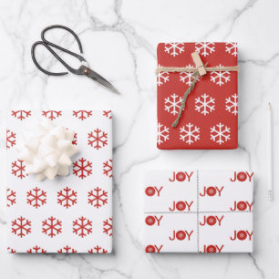 Schneeflocken und Weihnachtsmuster Geschenkpapier Set