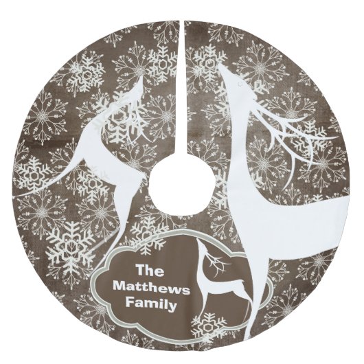 Schneeflocken und weißer polyester weihnachtsbaumdecke (Vorderseite)