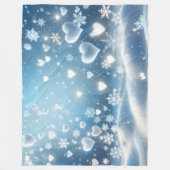 Schneeflocken und Winter-Schneeh Herzen Fleecedecke (Vorderseite)