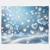 Schneeflocken und Winter-Schneeh Herzen Fleecedecke (Vorderseite (Horizontal))