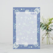 Schneeflocken, ungestrichen Schreibpapier Briefpapier (Stehend Vorderseite)