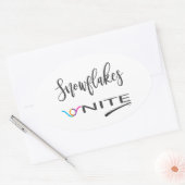 Schneeflocken-vereint! Politischer liberaler Wider Ovaler Aufkleber (Umschlag)