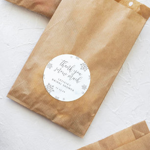 Schneeflocken Vielen Dank Schnee viel Brautparty Runder Aufkleber