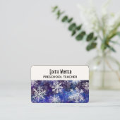 Schneeflocken Visitenkarte (Stehend Vorderseite)