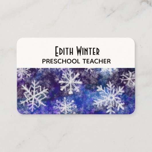 Schneeflocken Visitenkarte (Vorderseite)