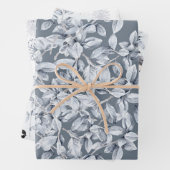 Schneeflocken-Vogelschneegewächse, graublau Geschenkpapier Set (Beispiel)