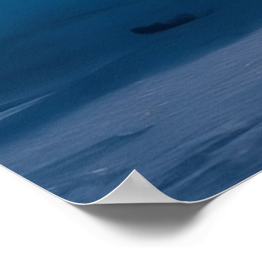 Schneeflocken, Vollmond mit Strand Poster (Ecke)