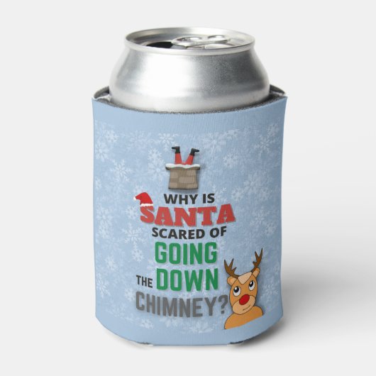 Schneeflocken vom Weihnachtsmann witziger Witz Dosenkühler (Kanne Vorderseite)