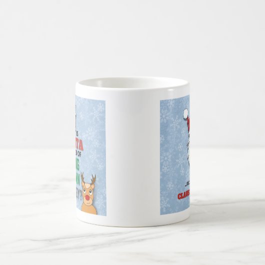 Schneeflocken vom Weihnachtsmann witziger Witz Kaffeetasse (Mittel)