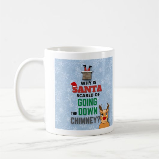 Schneeflocken vom Weihnachtsmann witziger Witz Kaffeetasse (Links)