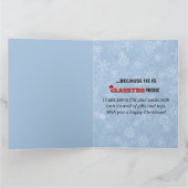 Schneeflocken vom Weihnachtsmann witziger Witz Karte (Innenseite)