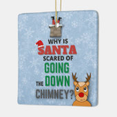 Schneeflocken vom Weihnachtsmann witziger Witz Keramikornament (Links)