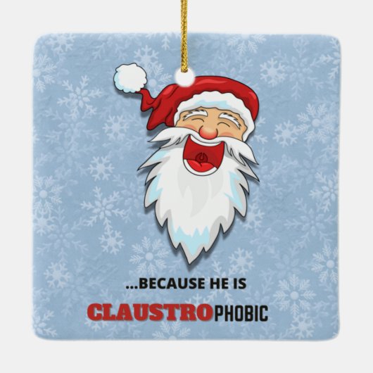 Schneeflocken vom Weihnachtsmann witziger Witz Keramikornament (Rückseite)