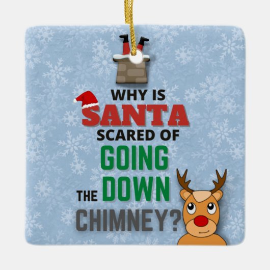 Schneeflocken vom Weihnachtsmann witziger Witz Keramikornament (Vorderseite)