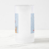 Schneeflocken vom Weihnachtsmann witziger Witz Mattglas Bierglas (Mittel)