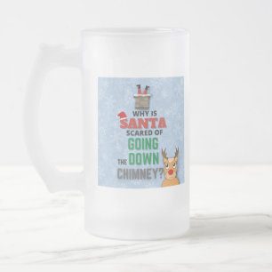 Schneeflocken vom Weihnachtsmann witziger Witz Mattglas Bierglas