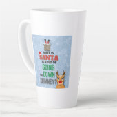 Schneeflocken vom Weihnachtsmann witziger Witz Milchtasse (Linke Ecke)