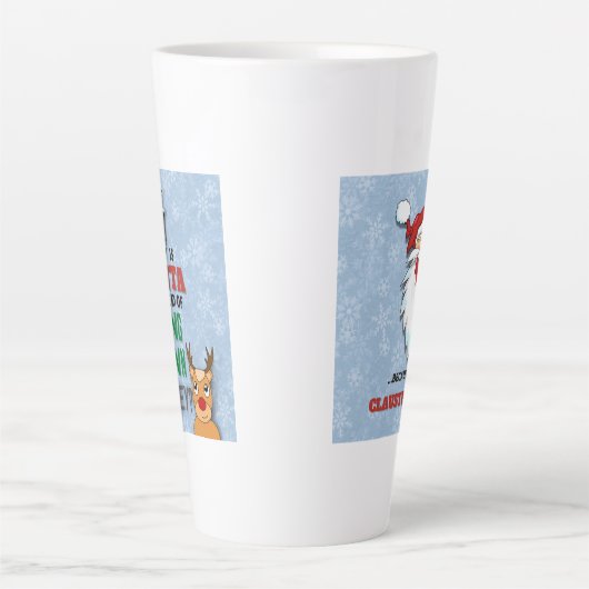 Schneeflocken vom Weihnachtsmann witziger Witz Milchtasse (Vorderseite)